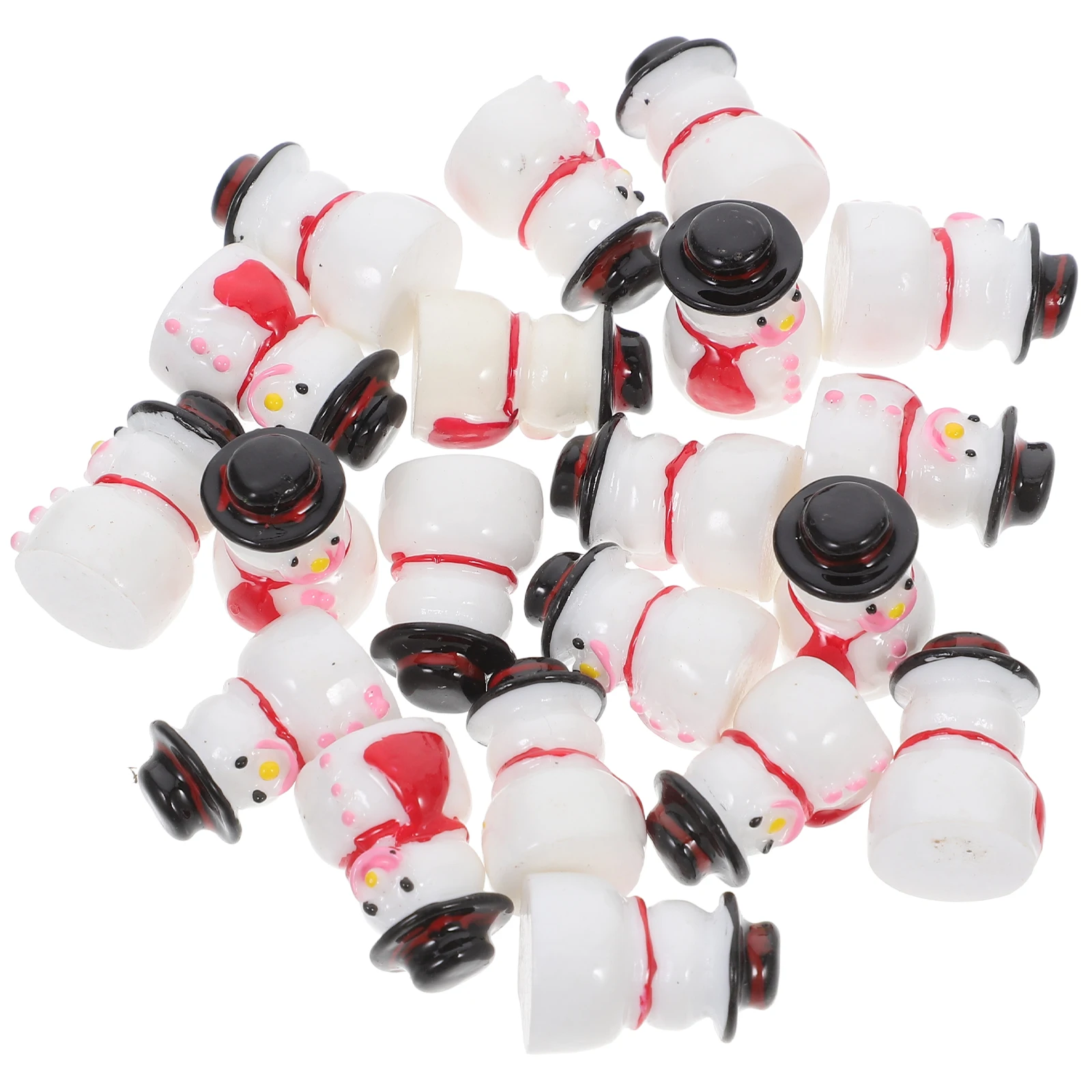 

20Pcs Resin Snowman Statues Miniature Christmas Decorations Top Hat Xmas Holiday Home Party Cake Toppers Xmas Decor