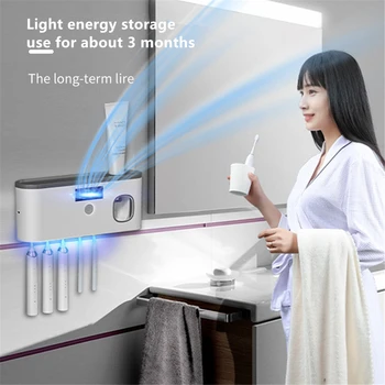 충전식 UV 칫솔 홀더, 빠른 건조 칫솔 면도기 보관 살균기, 치약 압착기, 욕실 액세서리