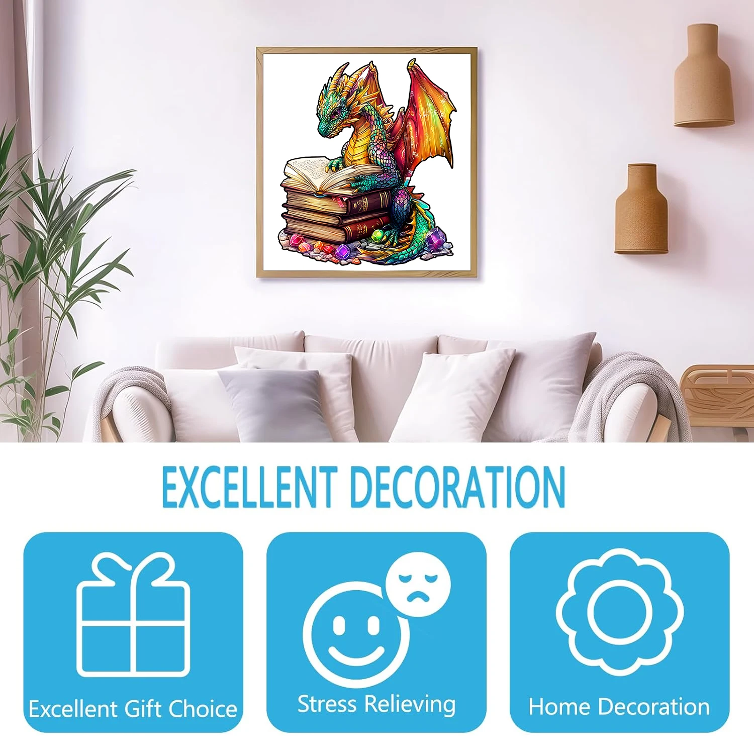 أحجية خشبية للبالغين - أحجية تنين الكتاب السحري، ألغاز خشبية فريدة من نوعها، ديكور منزلي فني حديث، فكرة هدية جيدة