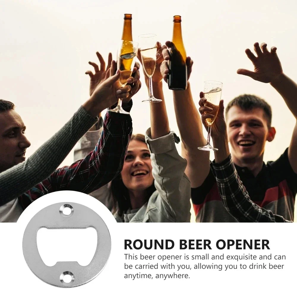 25/100Pc Round Metal Strong Polished Bottle Opener Insert Parts BBeer Opener Bar Drinking Accessories Round DIY Bottle Opener