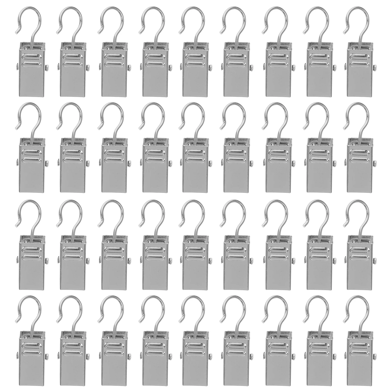 

100pcs Curtain Tieback Hooks Heavy Duty Metal Clips for Drapes Track Hanging Iron Drapery Strong Loadbearing Capacity Versatile