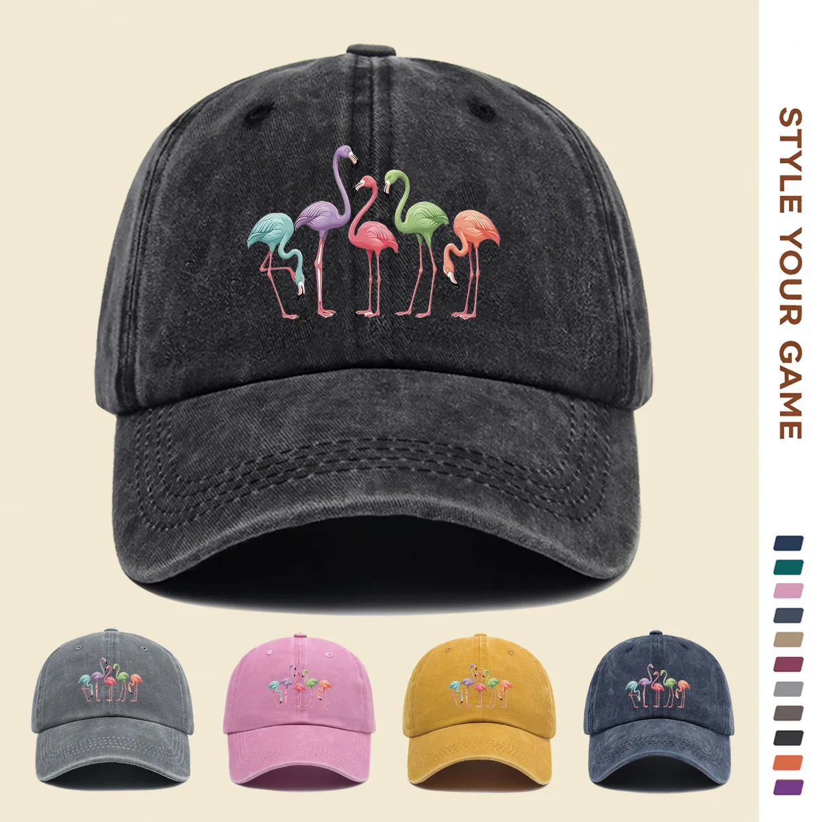 1pc Colorful Flamingo Print Baseball Cap Fashionable Pattern Street Trend Headdress Daily Wear Suitable for Travel Party Dating