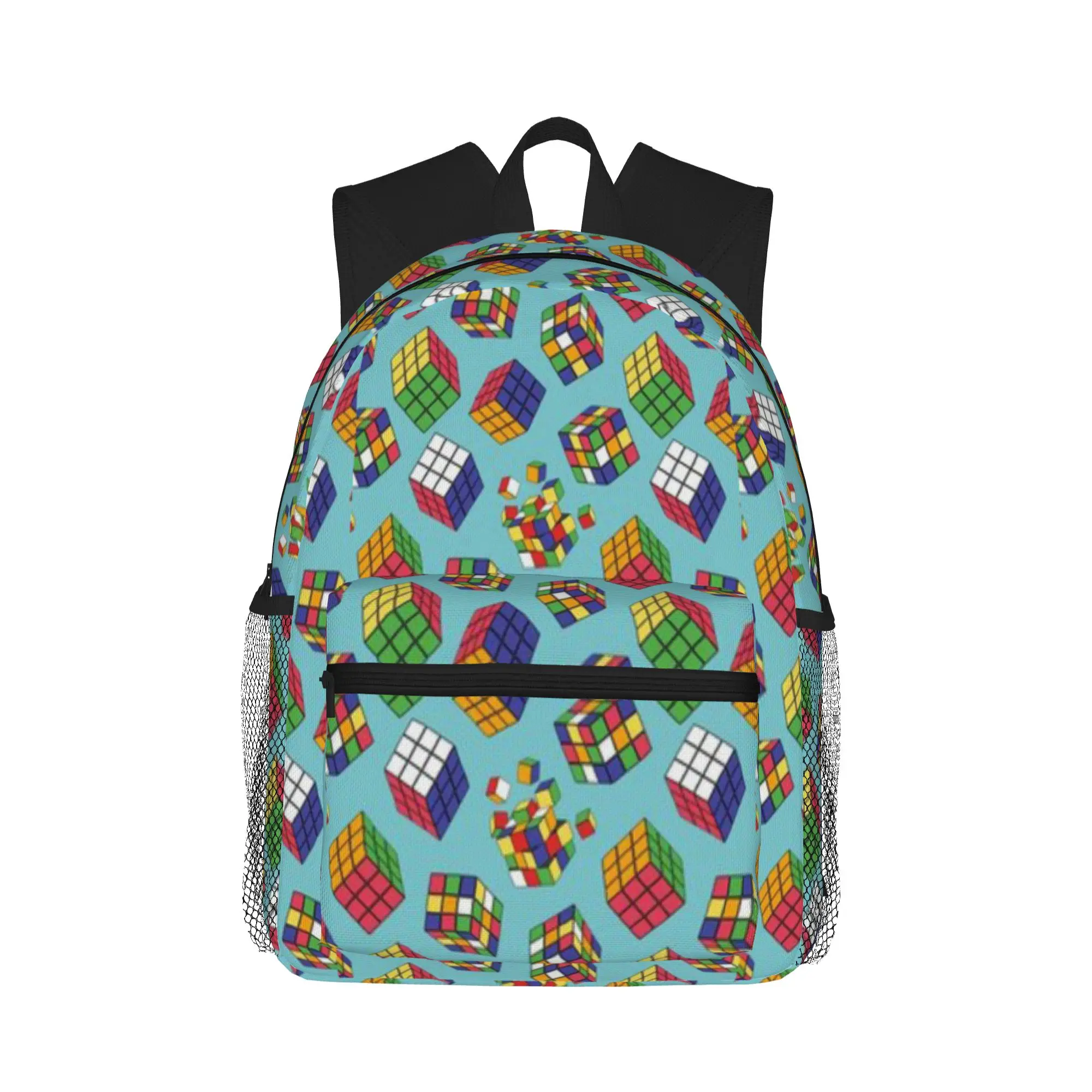 Rubiks Cube Pattern on Blue  Casual Backpack for Students and Adults Men's backpack