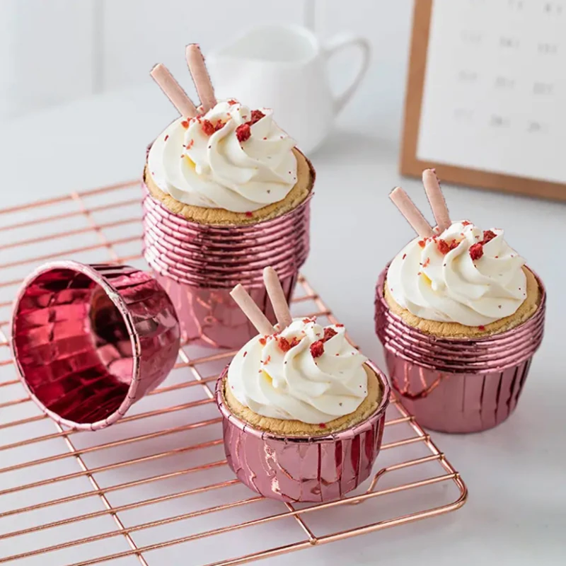 50 PCS/Pack 6 Colors Muffin Cupcake Liner Cake Wrappers Baking Cup Tray Case Cake Paper Cups Pastry Tools Party Supplies 4