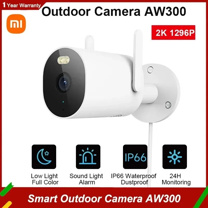 Xiaomi-cámara inteligente AW300 para exteriores, videocámara de seguridad para el hogar con WiFi, visión nocturna a todo Color, impermeable IP66, 2K