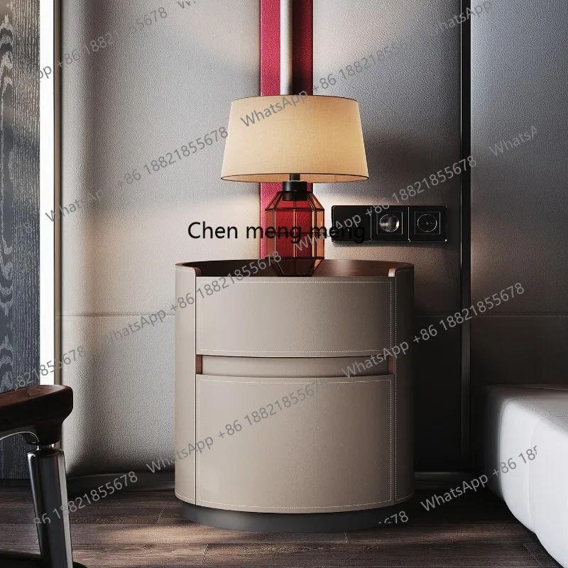 

Minimalist bedside table round home bedroom modern simple light luxury bedside table