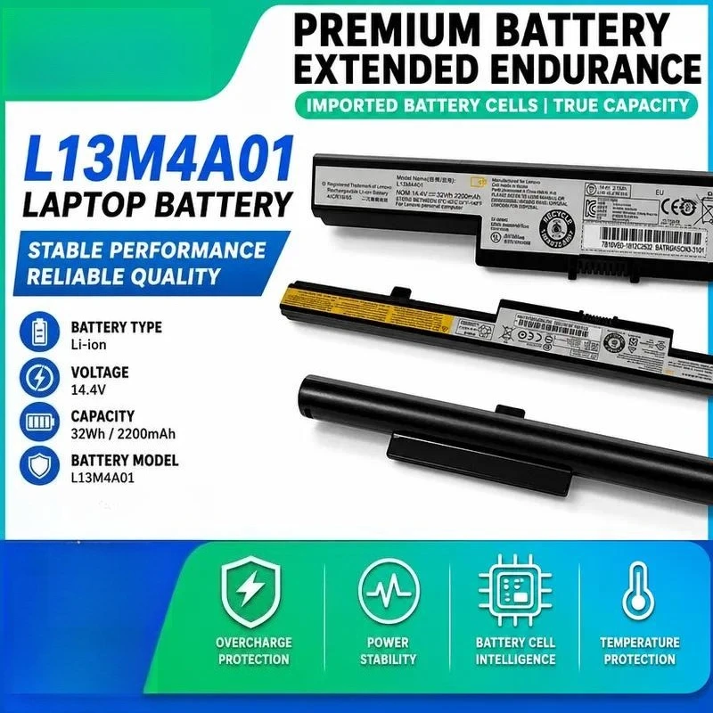 Replacement Laptop Battery for Lenovo L13M4A01 B40 B50 N40 E41 Zhaoyang E40 N50-30-45 Notebook Computer Power Supply