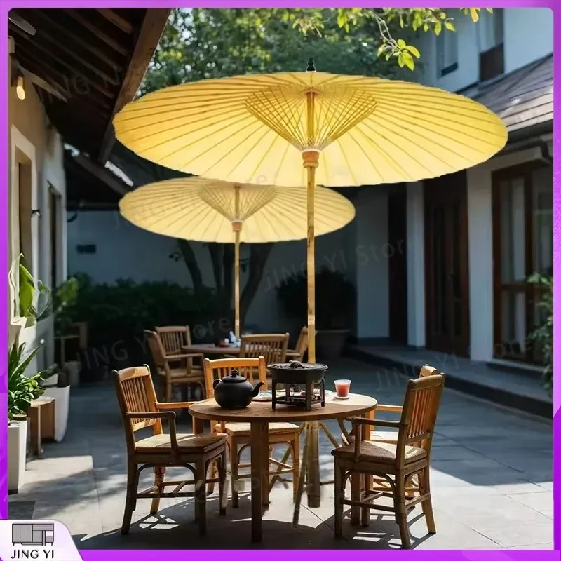 Thai Style Outdoor Oil Paper Umbrella Parasol for Patio Villa Garden Beach Tea Ceremony Commercial Stall Decorative Sun Shade