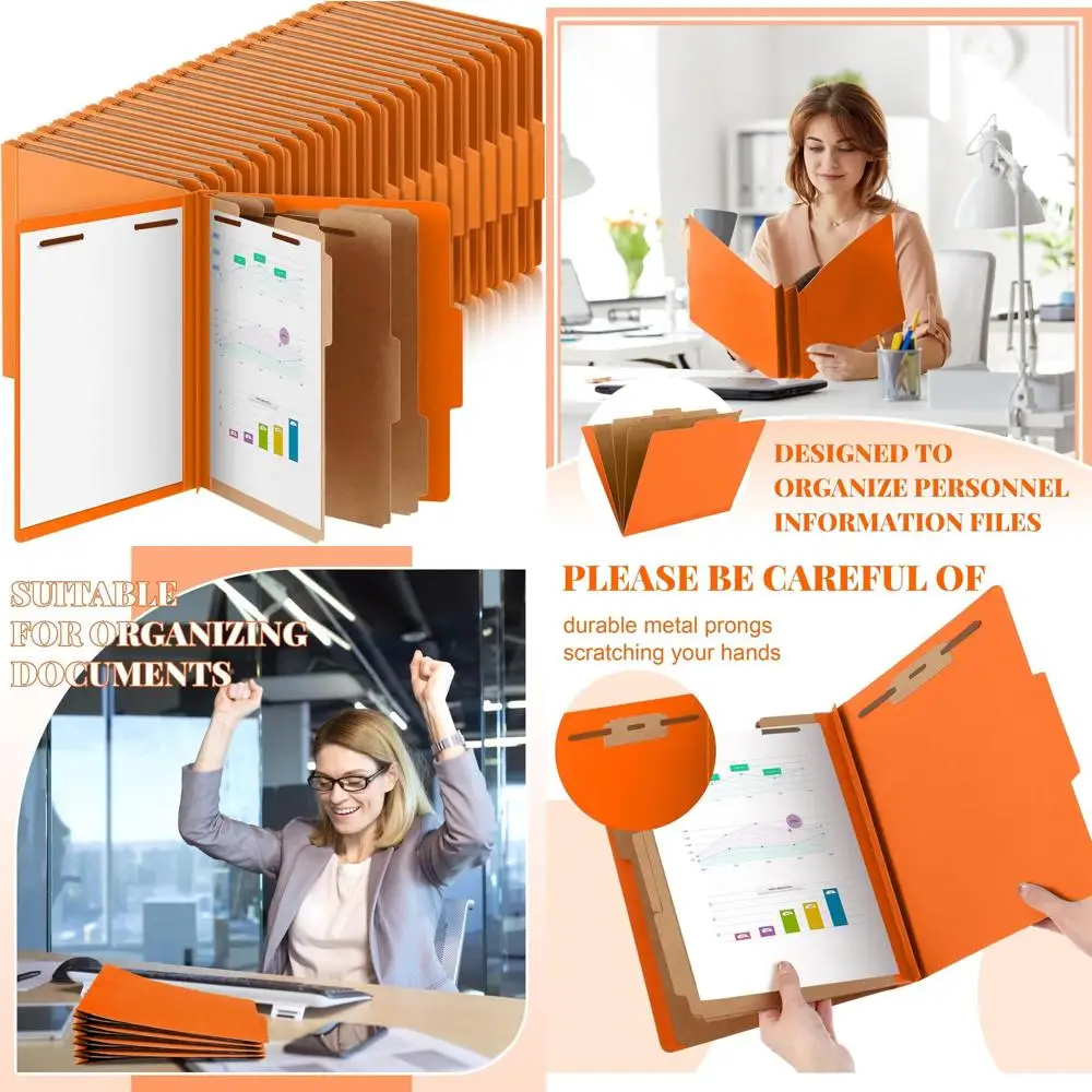 

Letter Size Pressboard File Folders with Dividers and Fasteners, Expanding Organizer for Teachers, Clergy, Office Use, Ideal for