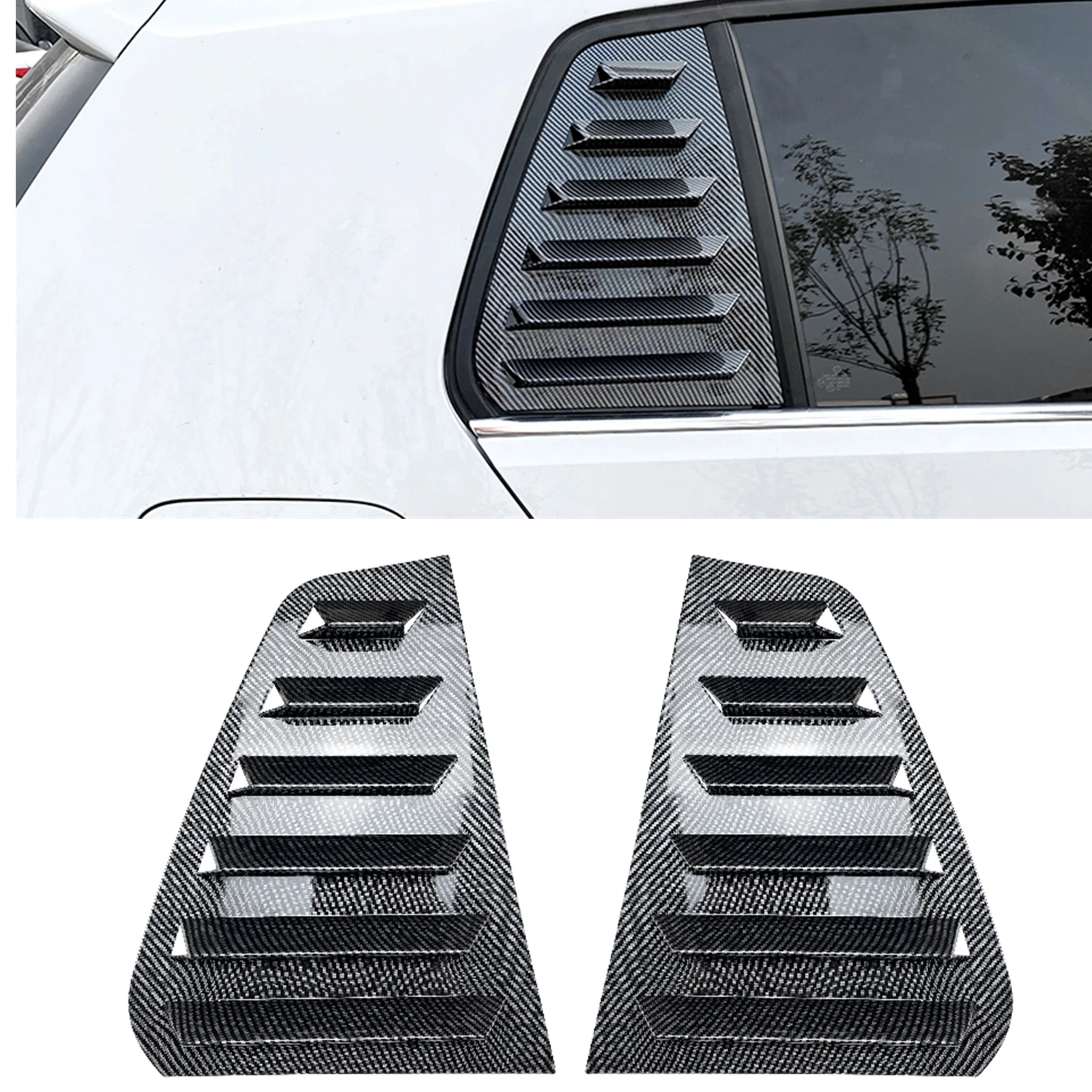 

Carbon Fiber Look/Gloss Black Rear Side Window Louver Shutter Trim Cover For Volkswagen VW Golf7 MK7 MK7.5 GTI /GTD/ R 2013-2019