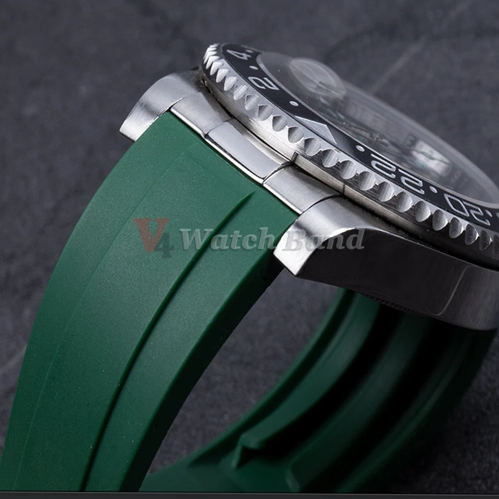 Silver Solid Curved End Link for Rolex Submariner Endlink Just for Daytona 116503/116500 for Rubber Leather Watch Band