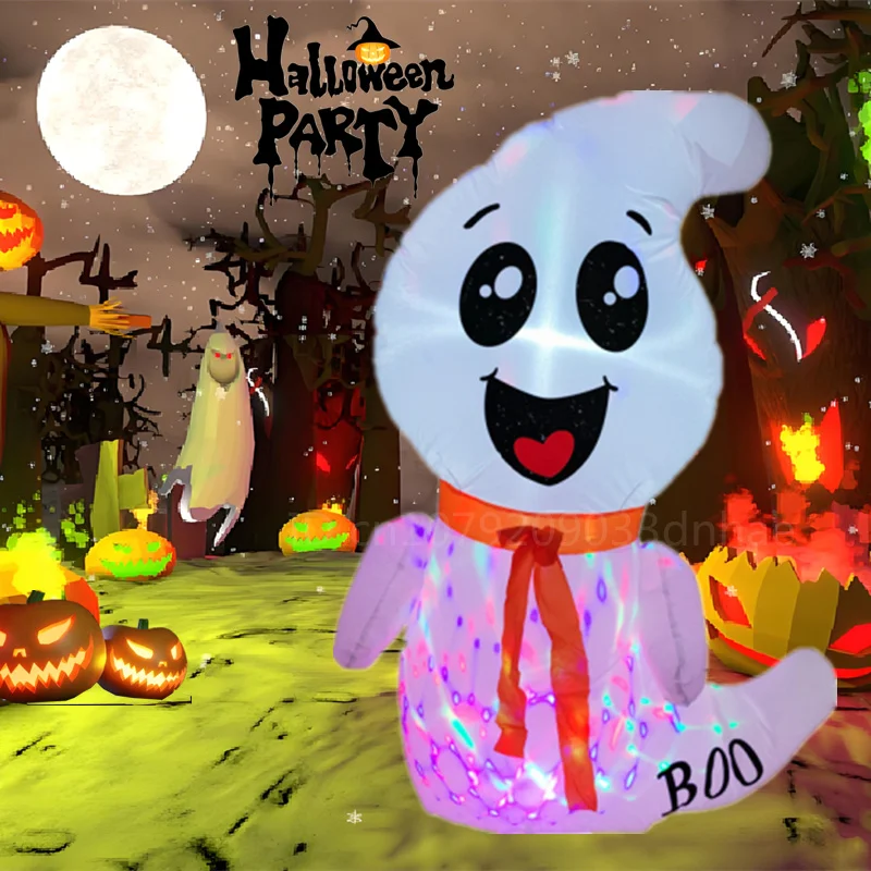 1.2M Halloween Inflatable Ghost built-in LED Light Outdoors Funny Spirit Model Prop Indoor Home Yard Garden Terror Decoration