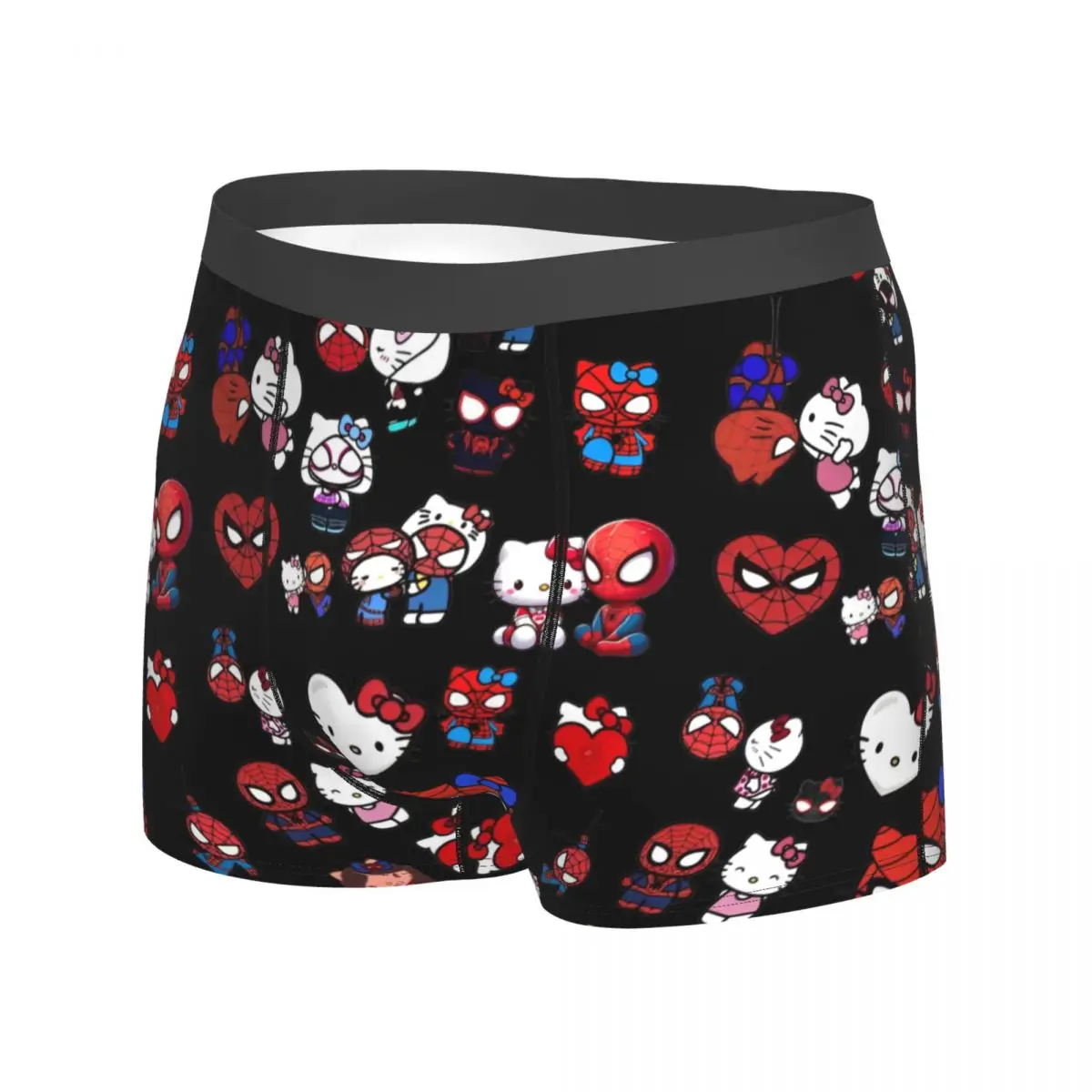 Sanrio Hello Kitty Cartoon Spiderman Underwear Men Boxer Brief Elastic Boxer Shorts Trenky Printed Plus Size Panties