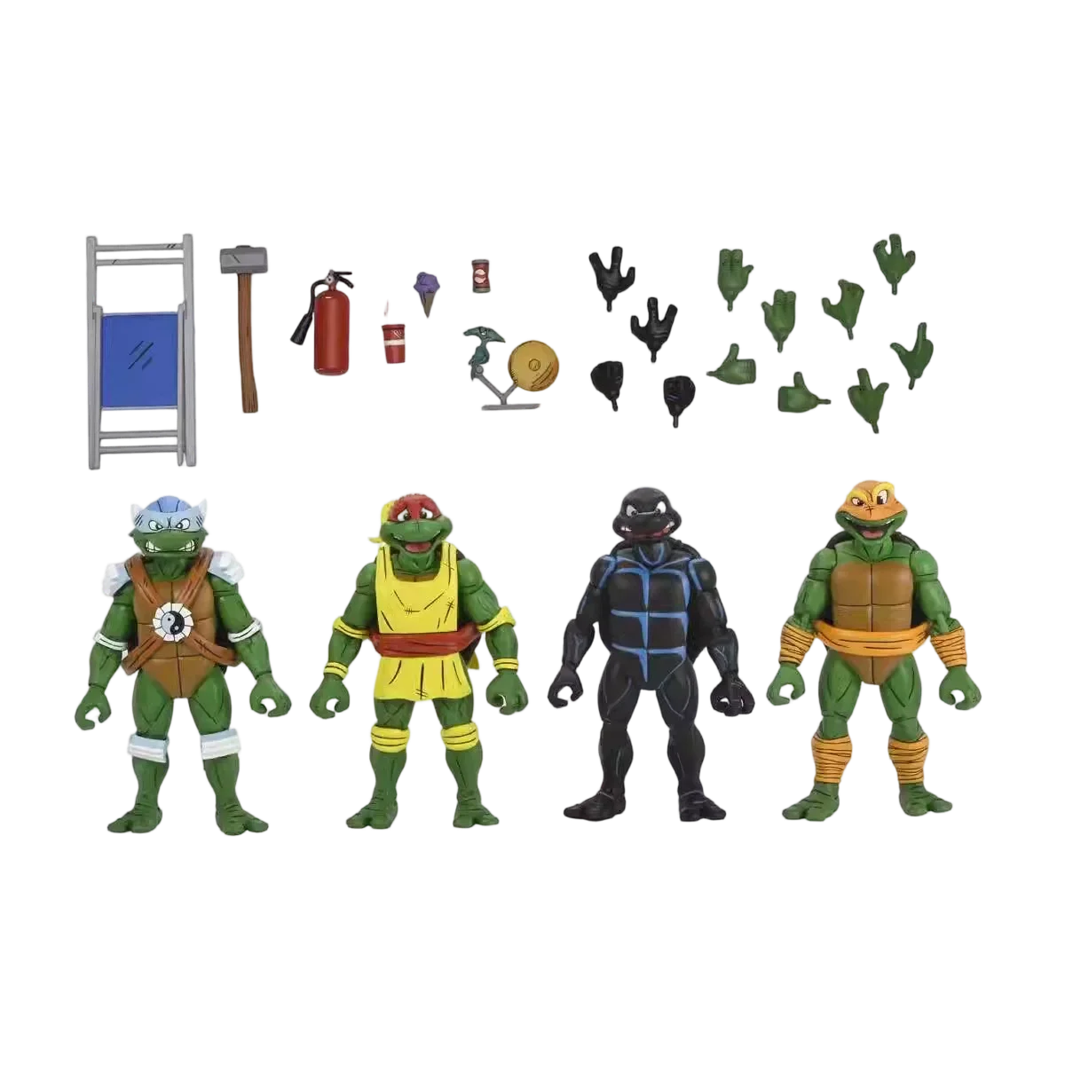 Op voorraad: NECA 54469 TMNT Archie Comics Stump Wrestling Turtles, 4-delige set, 18 cm actiefiguur, officieel gelicentieerd verzamelmodel.