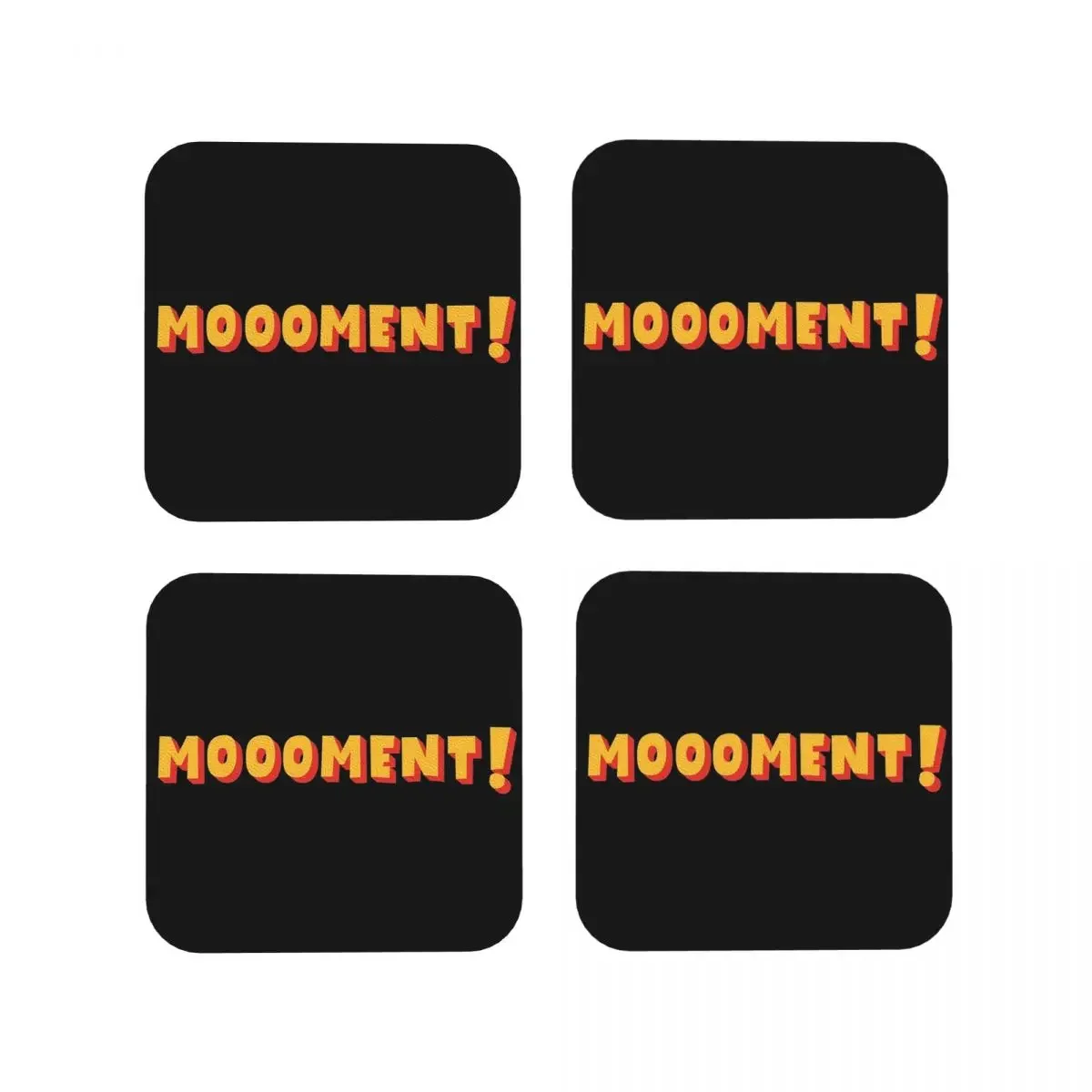 Moooment - Loriot - TV Kult - German Coasters Kitchen Placemats Cup Coffee Mats For Decor Home Tableware Pads Set of 4