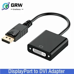 DisplayPort to DVI Cable Adapter Display Port DP to DVI Converter HD 1080p Male to Female For PC Laptop HDTV Monitor Projector