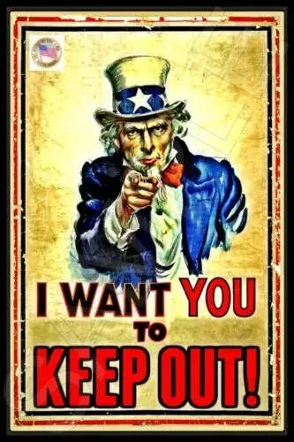 KEEP OUT UNCLE SAM METAL SIGN USA! 8X12 FUNNY MAN CAVE BAR NO TRESPASSING STOP-Aluminum