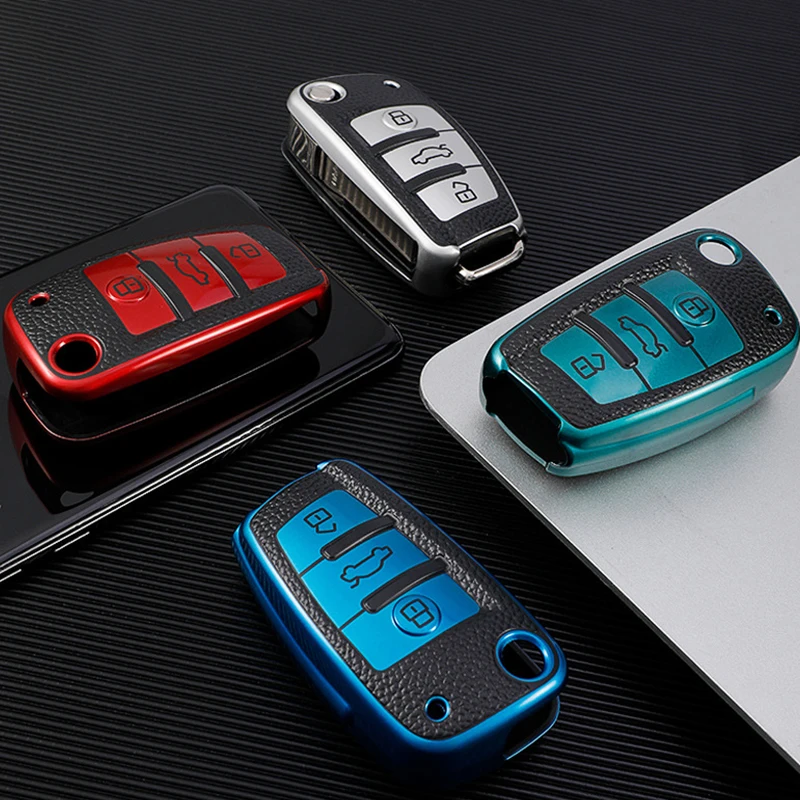 

Car Key Case for Audi Q3 A3 A4 Q5 A6 C6 B8 S3 8V 8P A1 A5 S6 A7 B6 B7 8L TT R8 RS Sline Key Shell Keyless Car Accessories