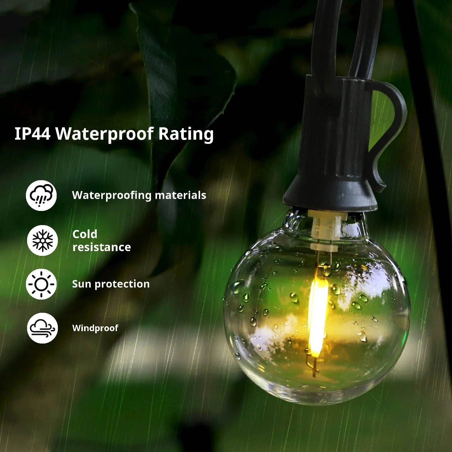 Solar G40 spherical lamp bulb outdoor waterproof string light strip remote control garden and courtyard camping decoration light