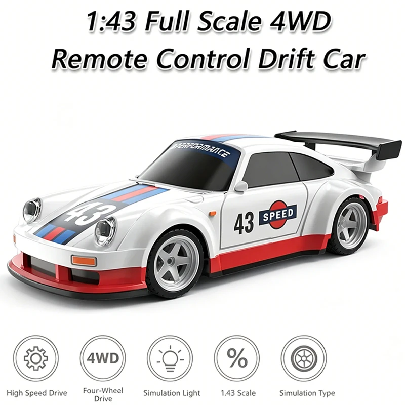 

1/43 Mini RC Drift Car 2.4G Remote Control Racing Vehicle RTR 4WD Off-road High Speed Vehicle Model Toys for Adults Gifts