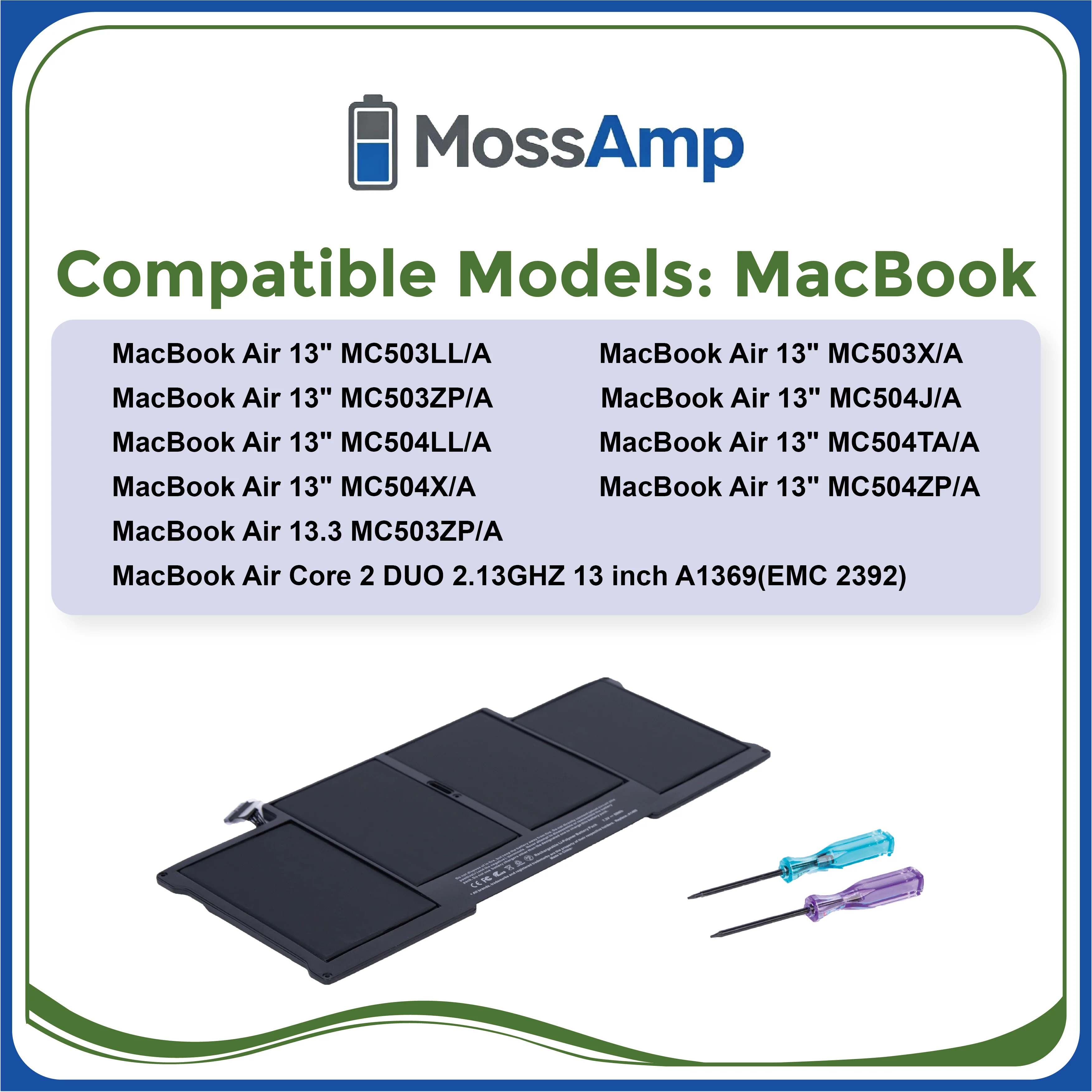 MossAmp A1405 Battery for MacBook Air 13.3