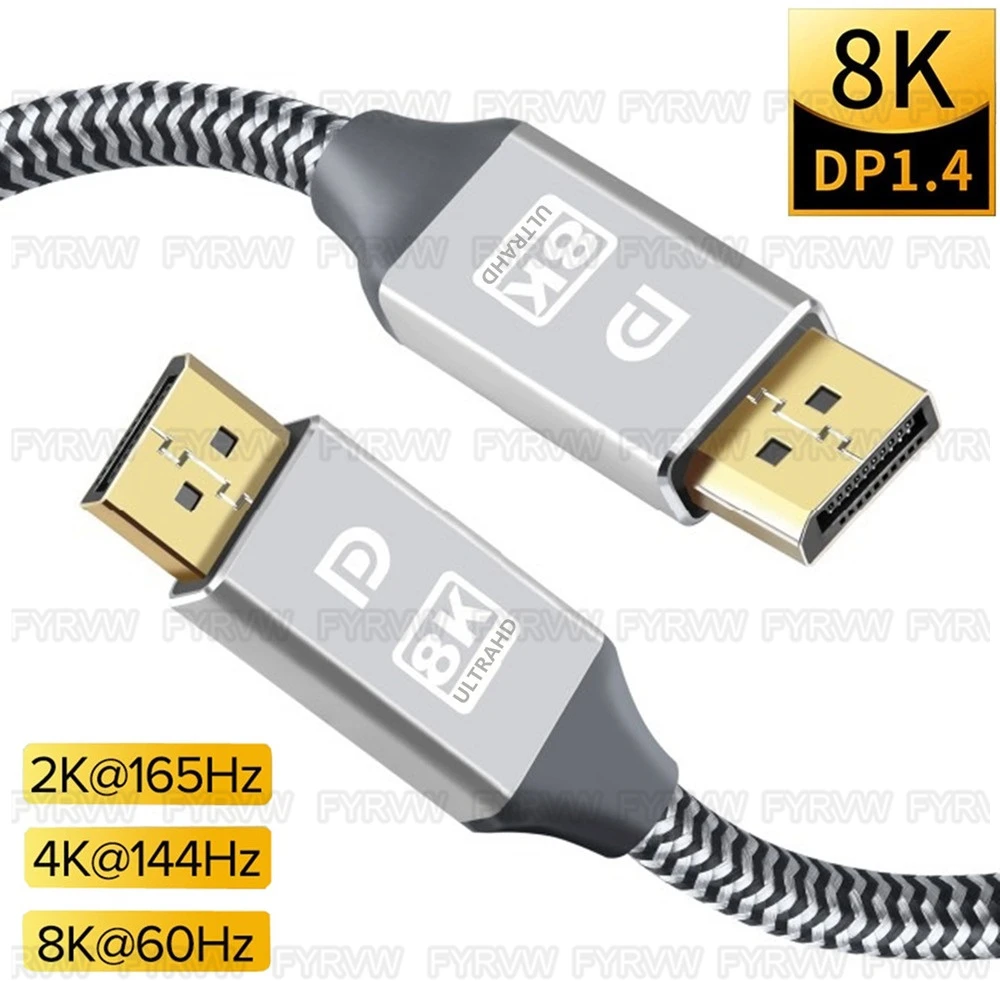 16K DP Cable 165Hz 240Hz Displayport Cable 8K Display Port Cable For Xiaomi TV Box PS4 Audio Video Cable PC Projector DP1.4 Cord