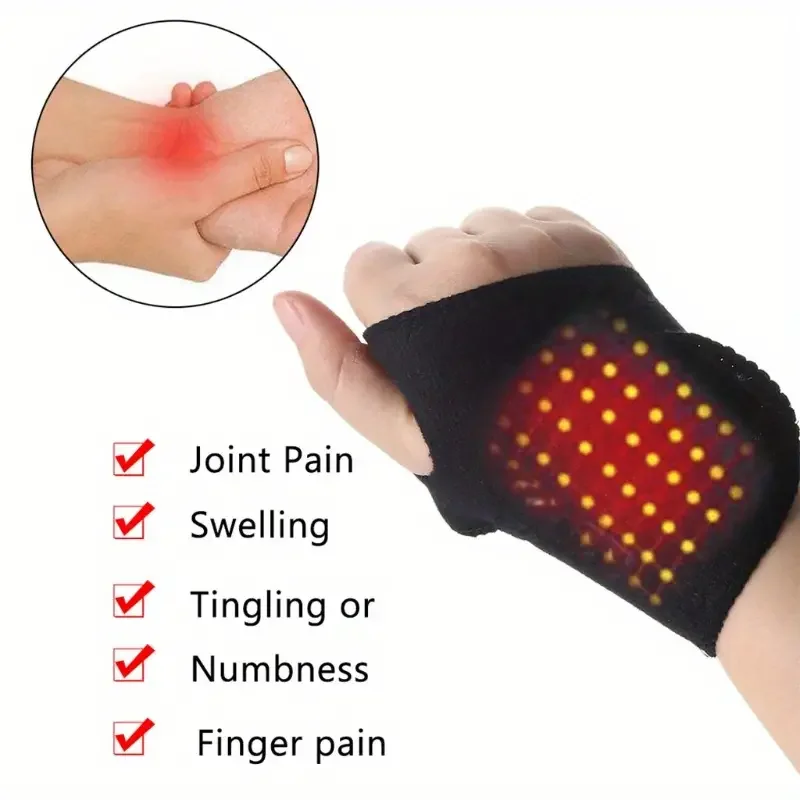 Self Heating Wrist Band Magnetic Therapy Support Brace Wrap Heated Hand Warmer Compression Pain Relief Wristband Sanitizer Belt