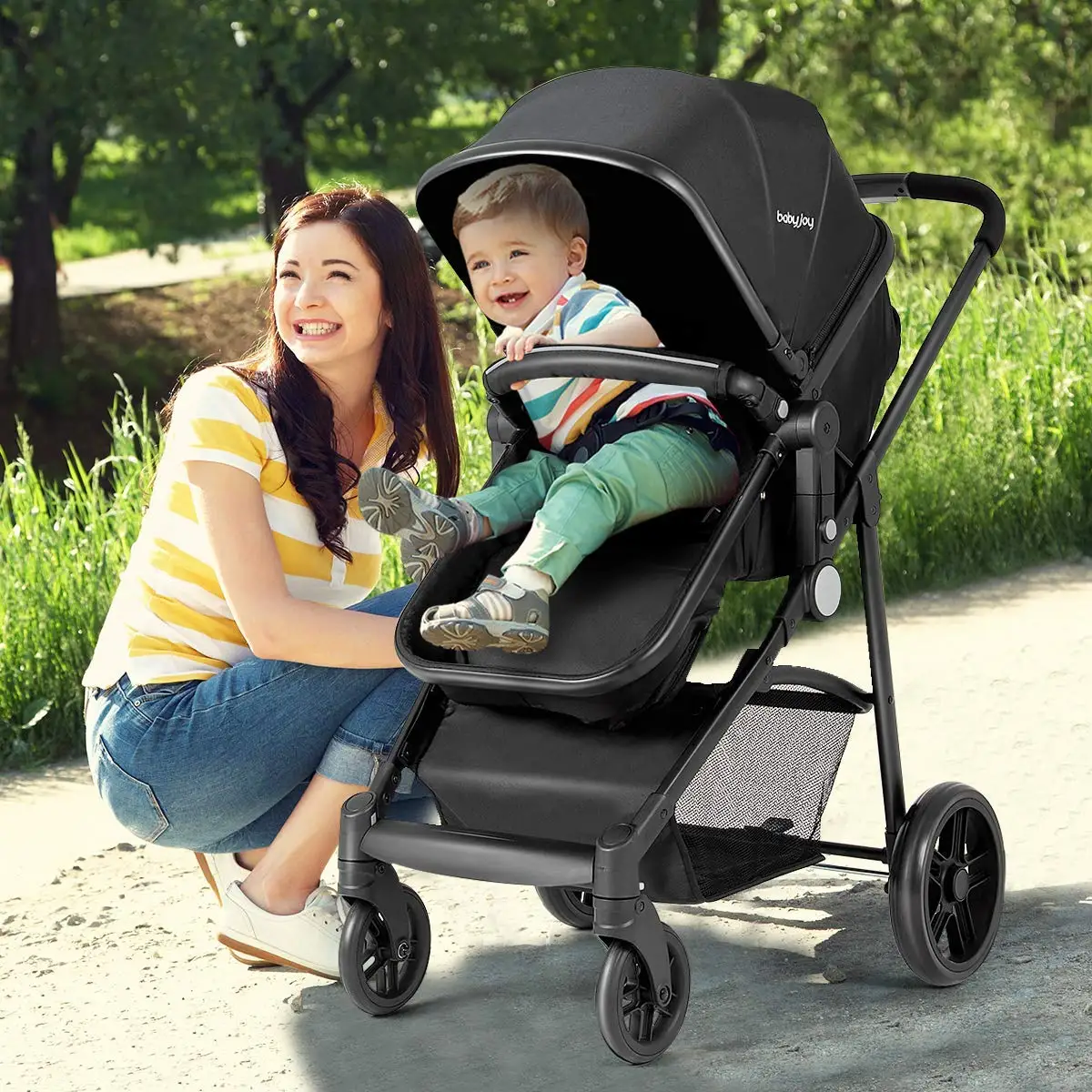 2 in 1 Baby Walker Pushchair Stroller Foldable