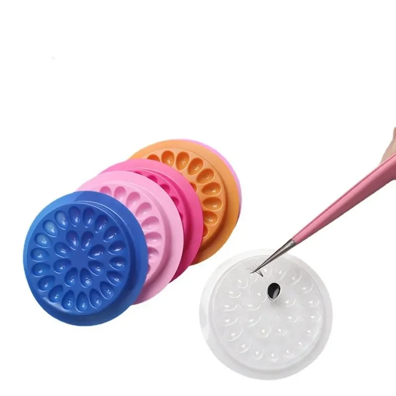 Porte-colle pour cils, 100 pièces, fournitures d'extension de cils, joint de palette adhésif, plateau de cils, tampons en plastique, outil de maquillage