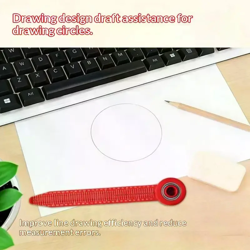 Smooth Bearing Woodworking Compass Adjustable Rotary Ruler Plastic Circle Drafting Tool Layout Gauge For Carpenter Drafting DIY