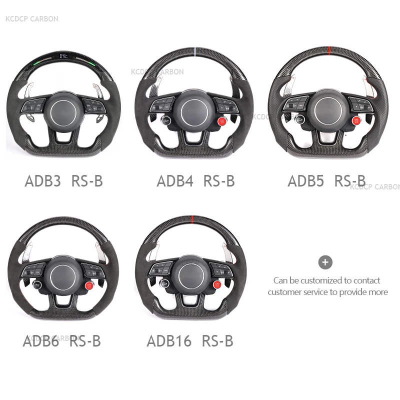 For Audi A3 A4 B9 A5 RS3 RS4 RS5 S3 S4 S5 A6 A1 A7 A8 Q3 Q5 Q7 RSQ3 RSQ5 R8 TTRS LED Complete Carbon Fiber Steering Wheel