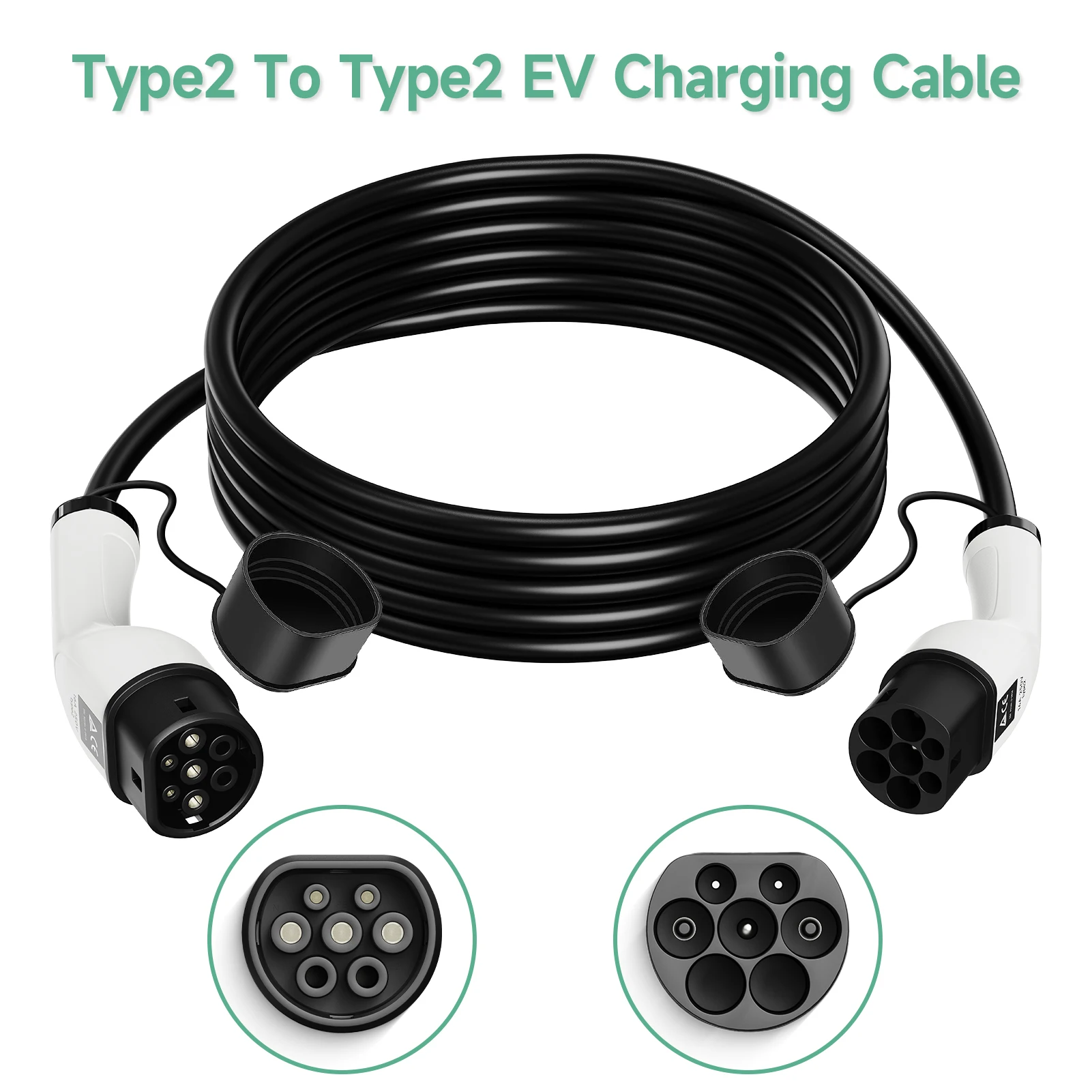 AFYEEV EV Charging Cable 16A 3.6KW 1 Phase Electric Vehicle Cord 5M Type 2 IEC 62196 EVSE Charging Cable For Public Station