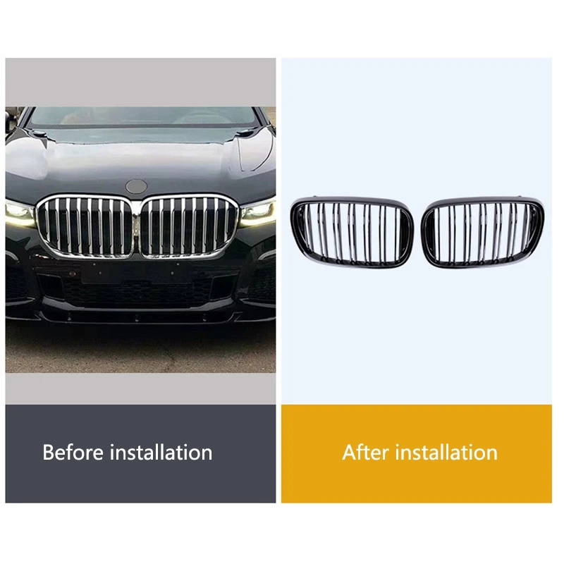 Car Silver Front Middle Grille Grill Replacement for BMW X5 E70 / X6 E71 2008-2013