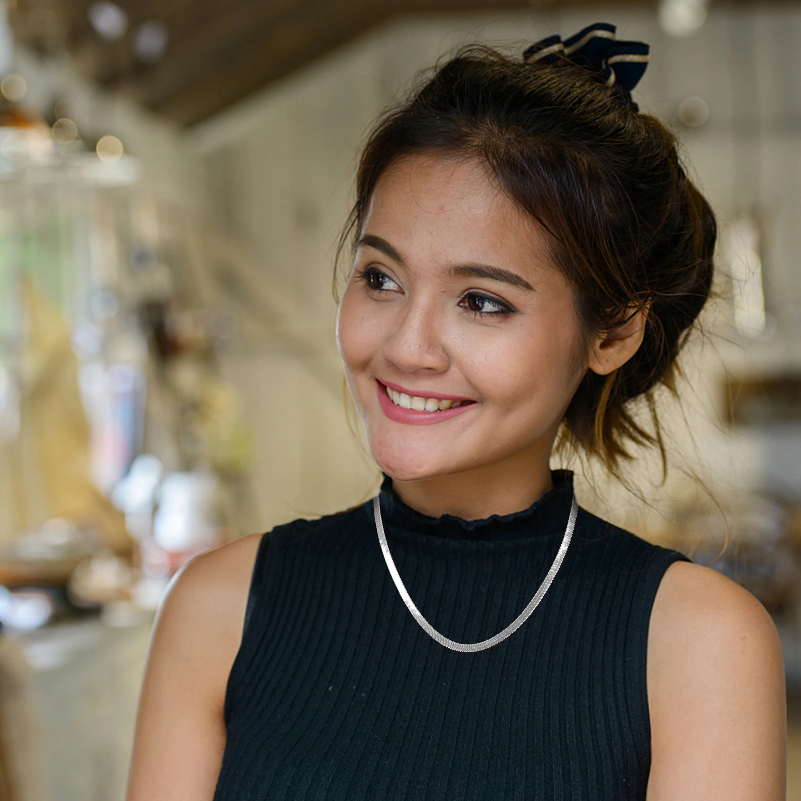 

Flat Snake Delicate Golden Alloy Chain Decorative Pendant Jewelry Trendy Decorative Necklace Comfortable Wear Occasion