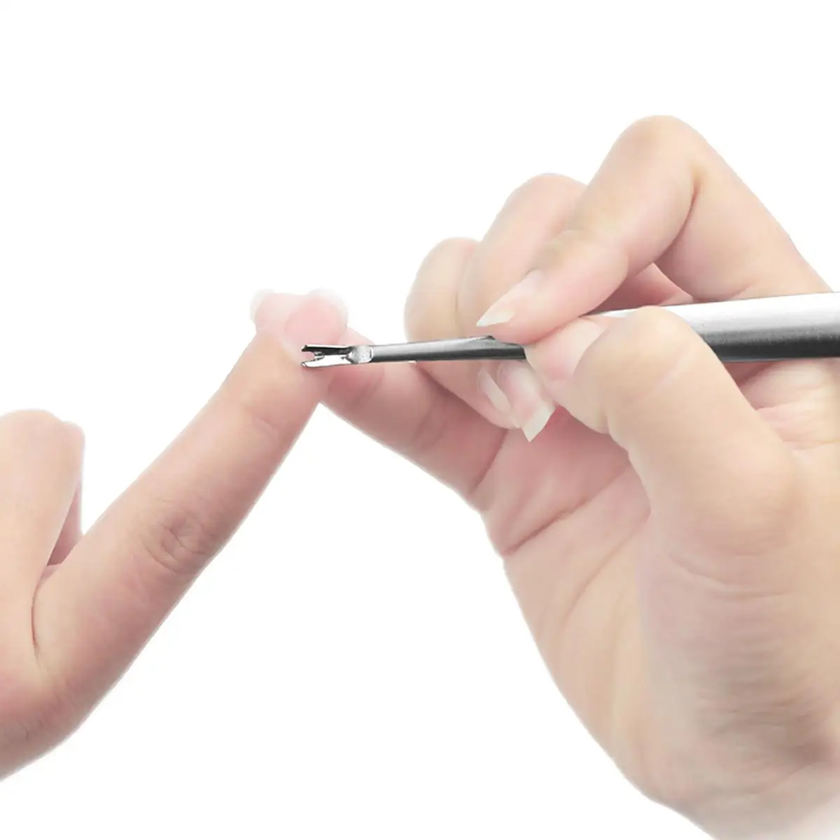 الفولاذ المقاوم للصدأ الجلد الميت انتهازي مزيل الجلد الميت ملعقة مانيكير أداة مزدوجة الرأس طلاء الأظافر التقشير العناية بالقدم