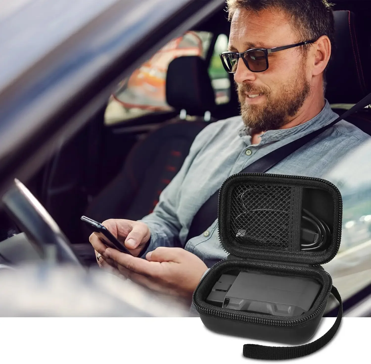 Case Compatible with TOPDON TopScan OBD2 Scanner Bluetooth OBDII All System Diagnostic Tool, Wireless Motorcycle OBD2 Storage