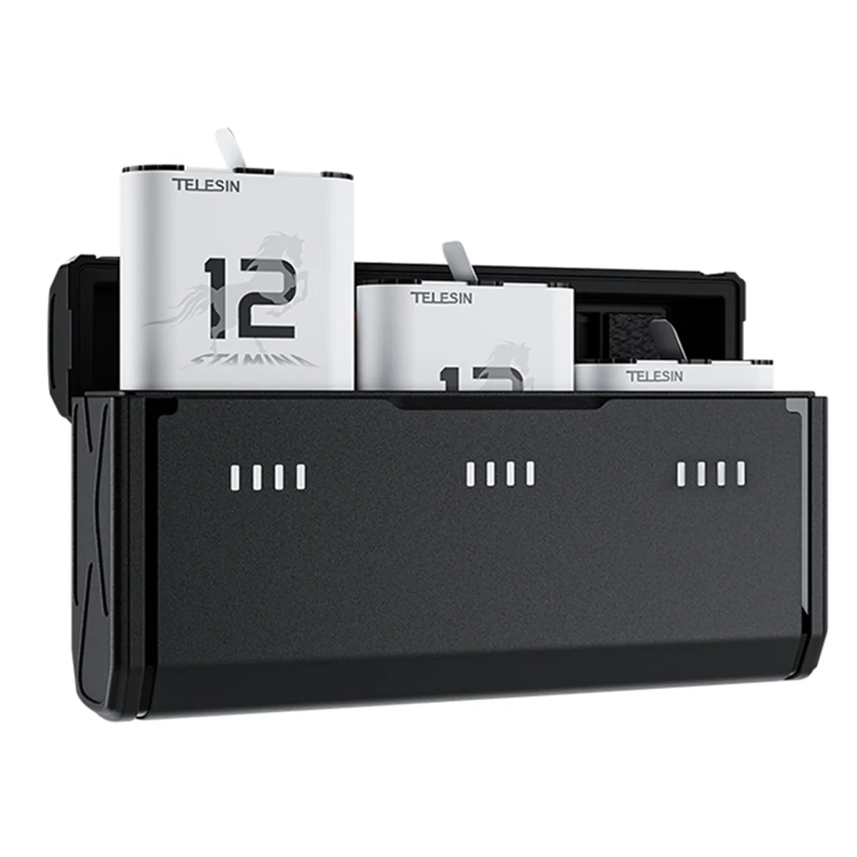 TELESIN สําหรับ Gopro Hero 12/11/10/9 3 Slots Charger Set เคสชาร์จแบบพกพา