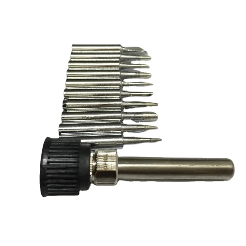 10Pcs Tips+1Pcs Iron Casing Lead-free Solder Iron Tips 900M-T For 936 SAIKE ATTEN AOYUE KADA YIHUA Soldering Rework Station Iron