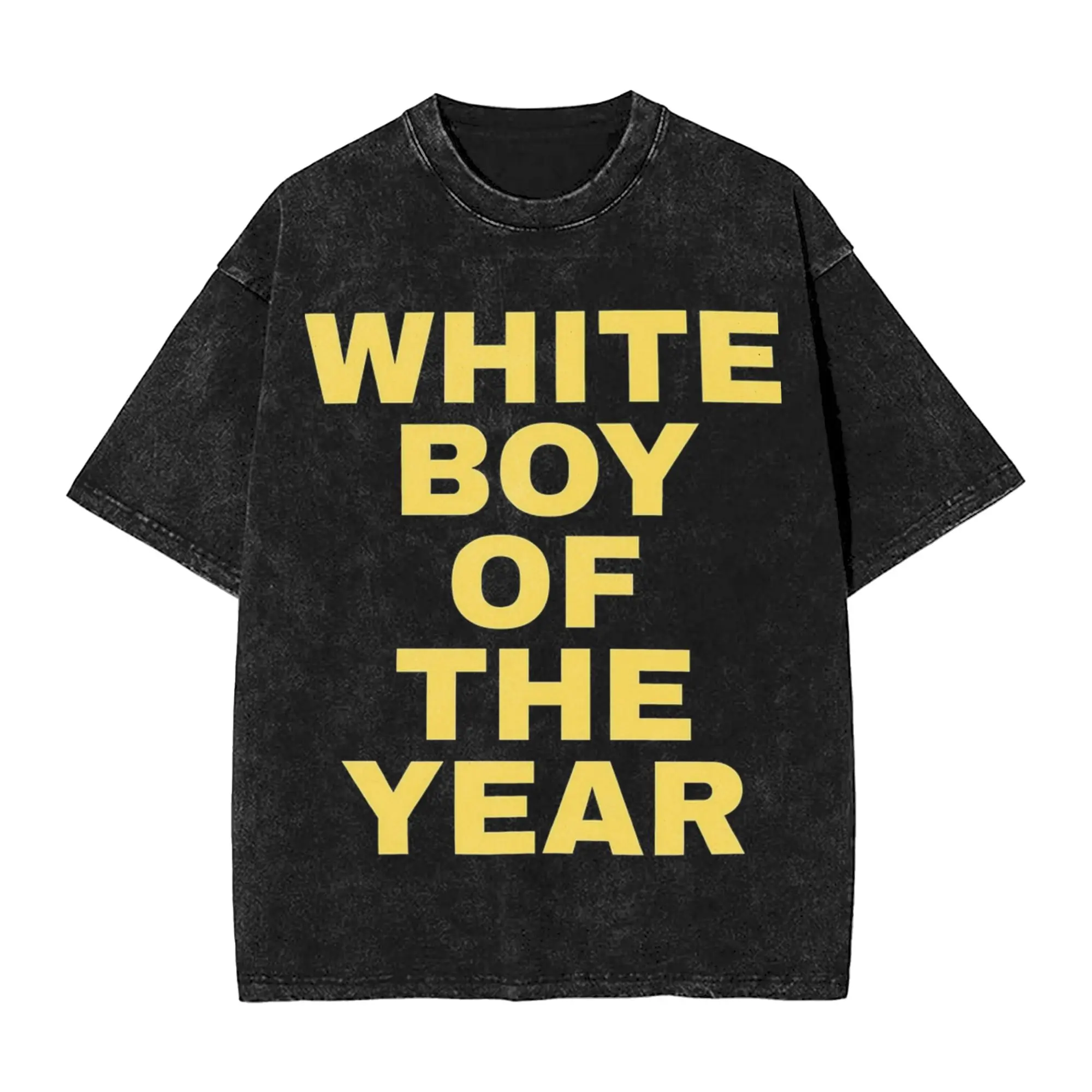 

White Boy of the Year Viral Meme T Shirts Men 100% Cotton Vintage T-Shirt Crew Neck Tees Short Sleeve Clothing Gift Idea