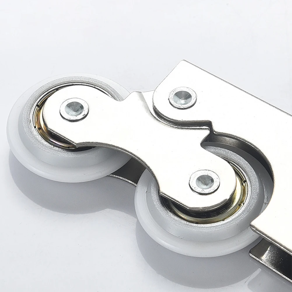 Concave Pulley Silver Iron Roller Wheels Noise-free Operation Nylon Wheel Precision Casting Design Home Improvement