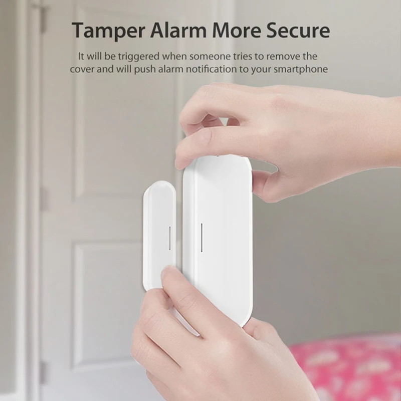 Tuya Matter Benang Pintu Jendela Sensor USB Powered Smart Home Smart Door Sensor Alarm Untuk Keamanan & Automasi Rumah
