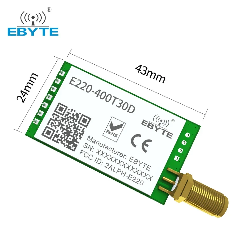 5PCS LLCC68 433MHz LoRa Wireless Module 470MHz 30dBm Long Range 10km RSSI EBYTE E220-400T30D SMA-K DIP UART Transmitter Receiver