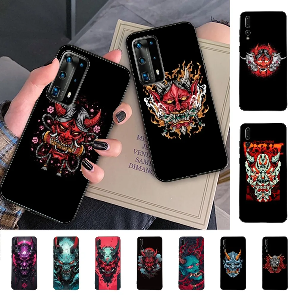 Japanese Oni Hannya Demon Mask Phone Case For Huawei P 8 9 10 20 30 40 50 Pro Lite Psmart Honor 10 Lite 70 Mate 20lite