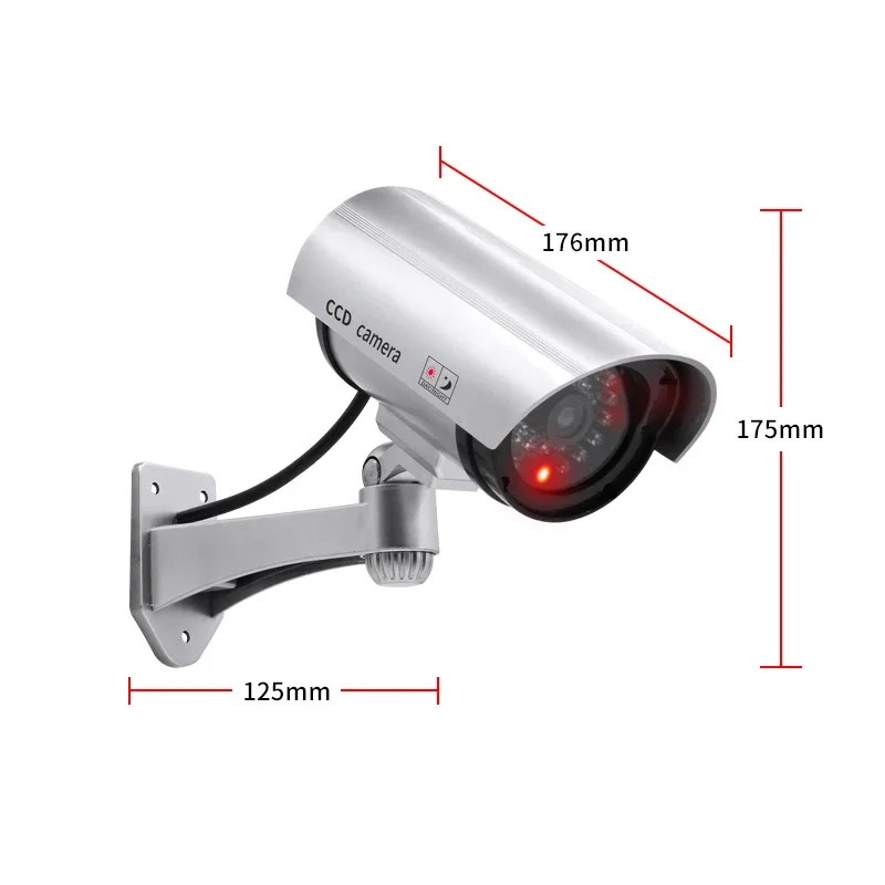 Indoor/outdoor falešná kulka kamera atrapa bezdrátový CCTV kamera červená blikání LED energie via AA baterie pozorování záruka systém