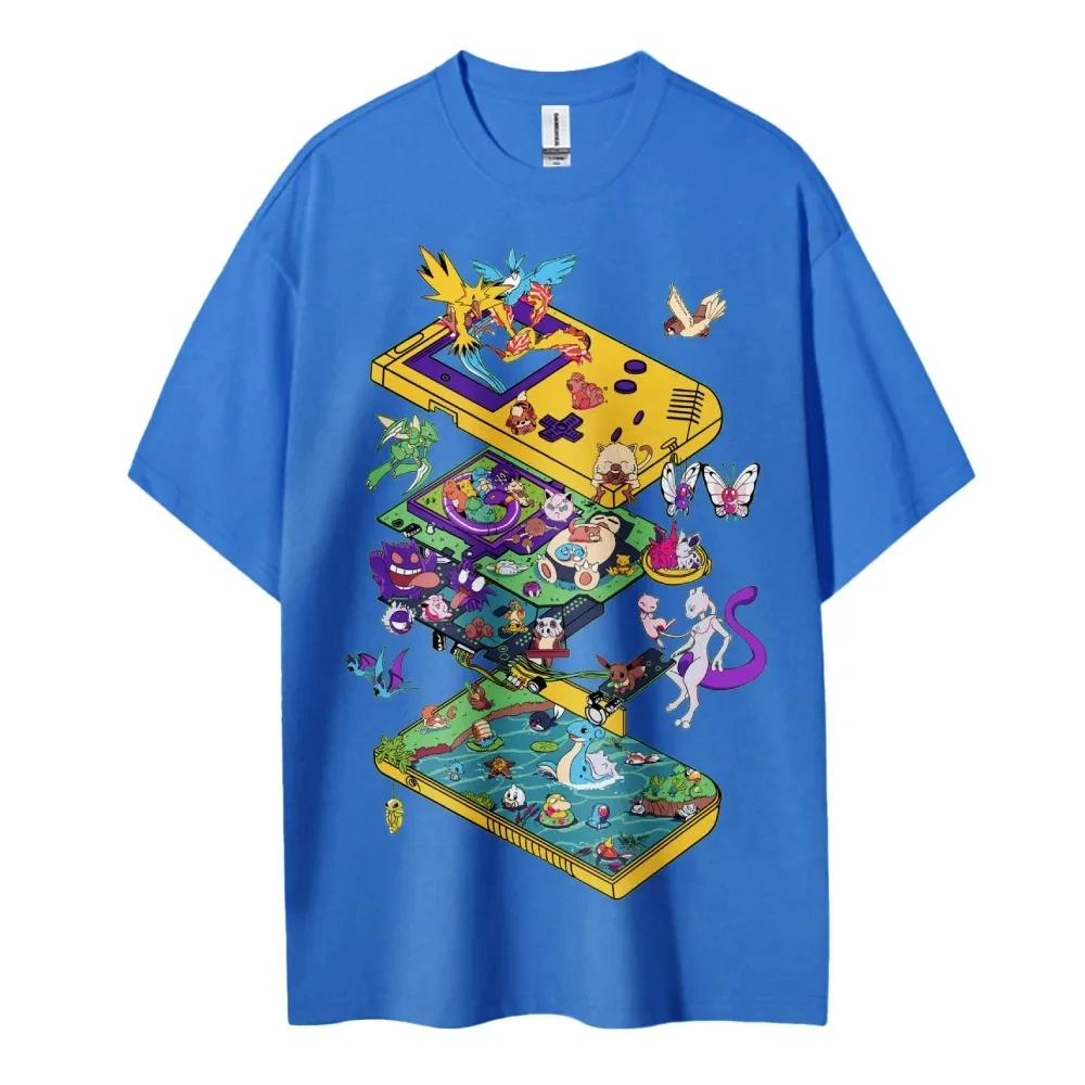 Pokemon T-shirt Heren Puur Katoen Casual Ronde Hals T-shirt Korte Mouw Kleding Zomer Sport Casual Korte Mouw Top - afbeelding 1