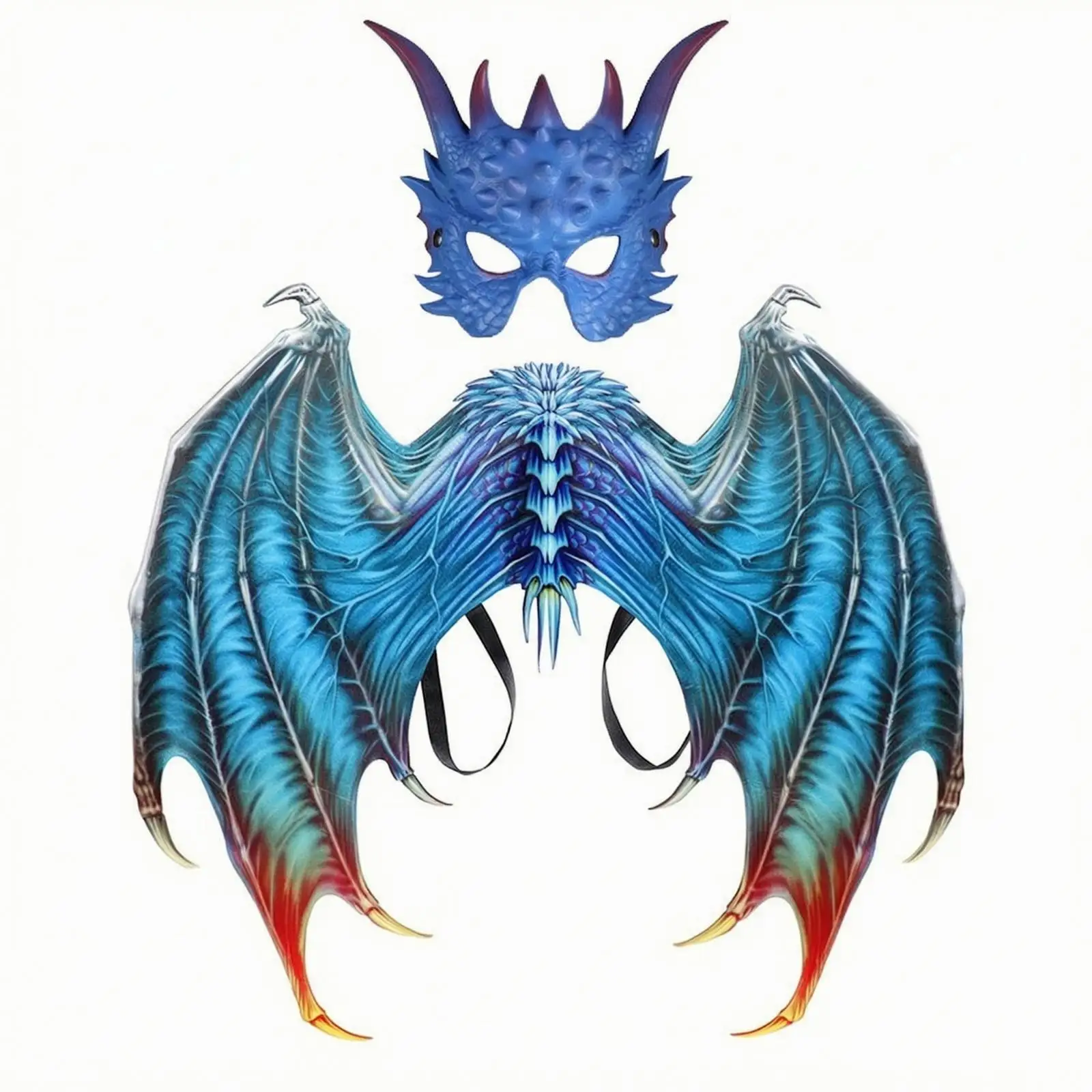 Wearable Dragon Wings and Visor for Adult Costume Party Fantasy Stage Performance Halloween Accessory Set