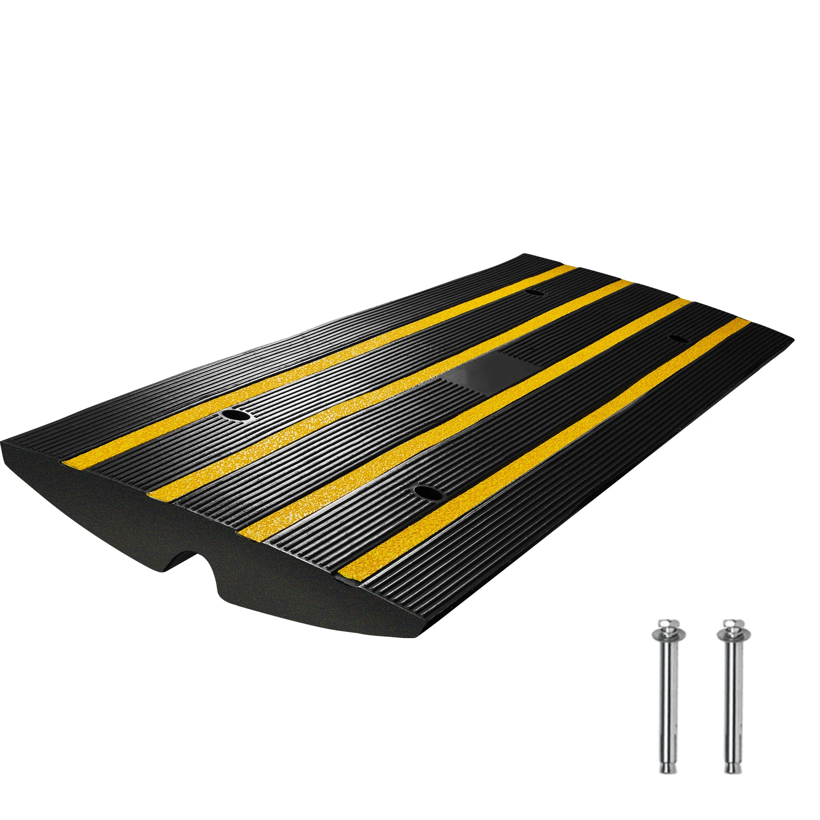 

Rubber Curb Ramp For Driveway 1 Pack, 15T Heavy Duty Sidewalk Curb Ramp, Rise Height Cable Cover Curbside Bridge Ramp