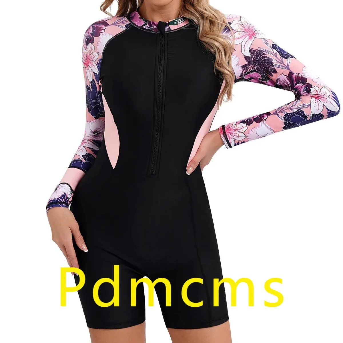 

Новинка 2025 года, цельный солнцезащитный крем с длинными рукавами и цифровой печатью, костюм для серфинга на молнии спереди, солнцезащитный крем, женский купальник, гидрокостюм, купальник