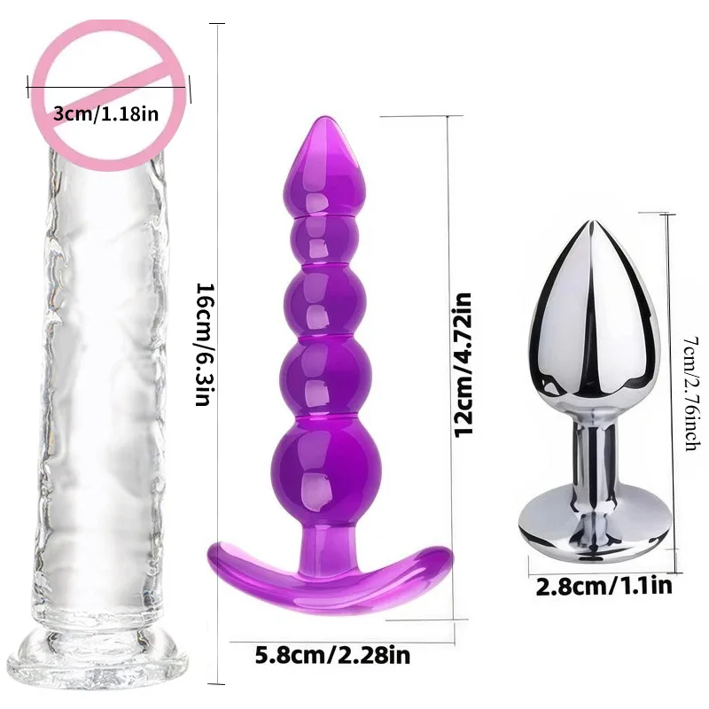 Sex Toy BDSM Kits Plush Bondage Anal Butt Plug Jelly Dildos Training Handcuffs Sex Whip Nipple Clamps Toys Adult Sex Toys Shop18 view 2