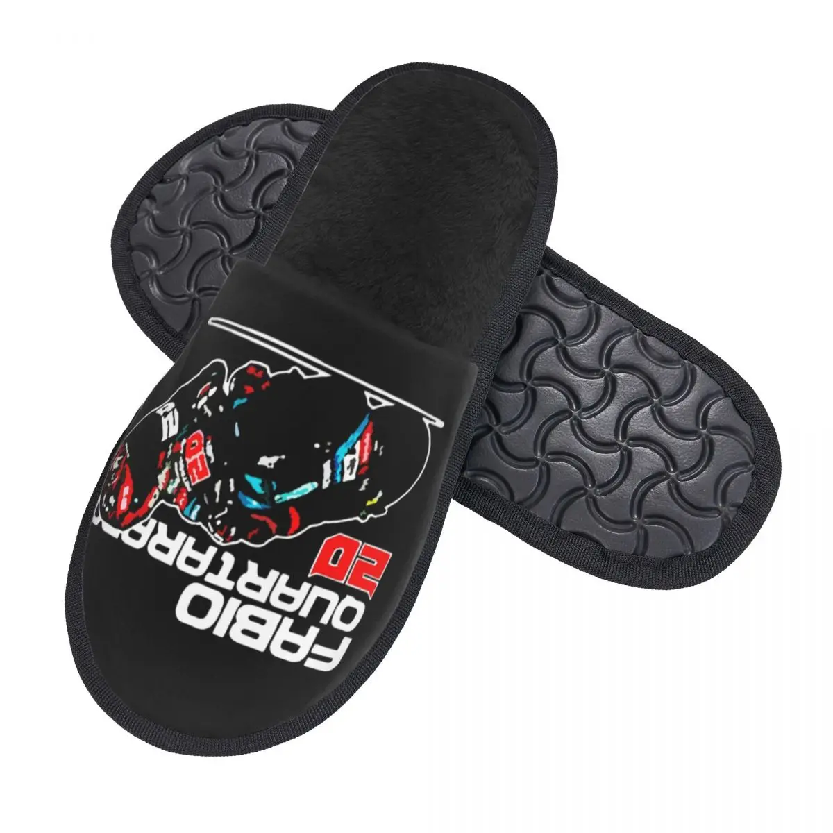 Custom Fabio Quartararo El Diablo Number 20 Soft Memory Foam House Slippers Women Motorcycle Rider Cozy Warm Anti-Skid Slipper